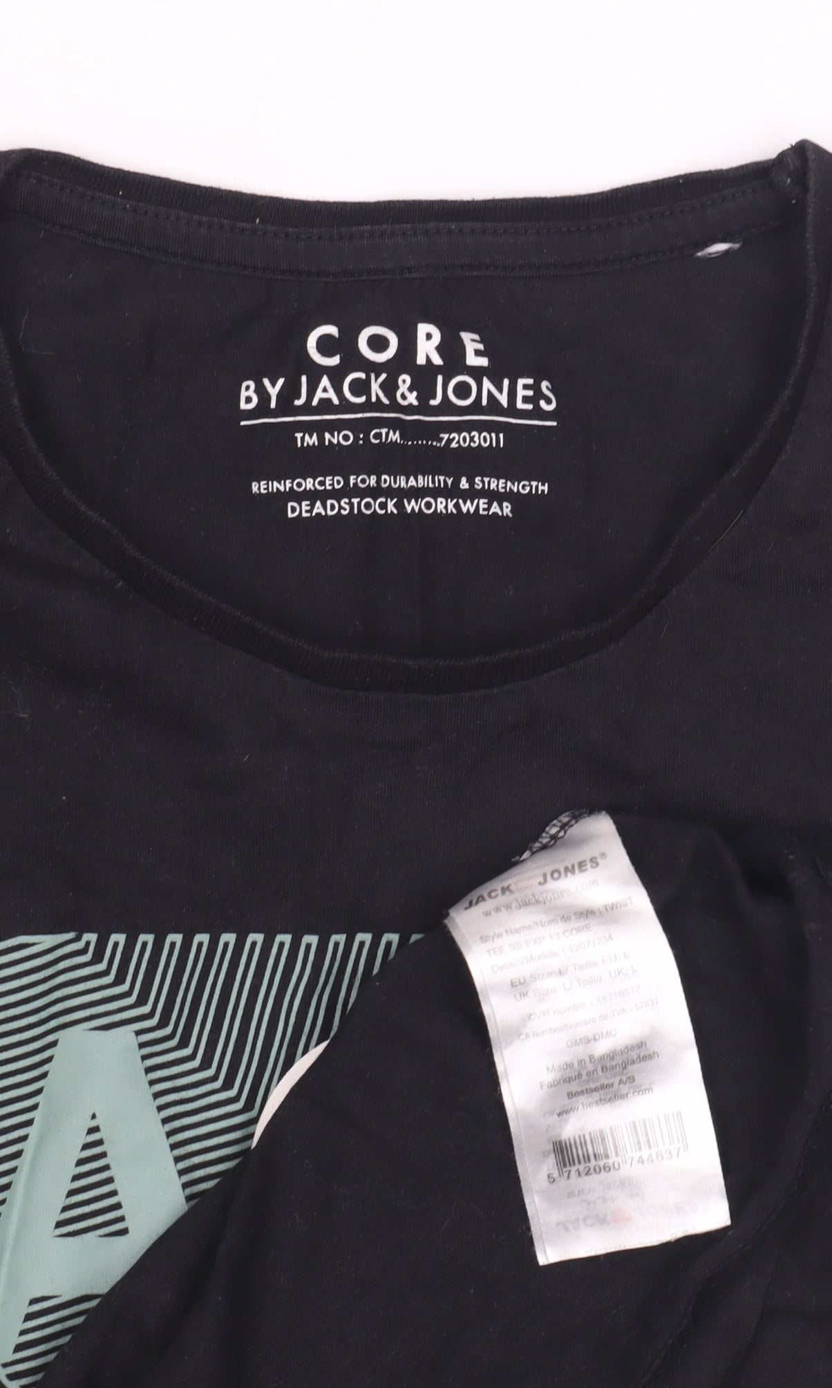 Jack & Jones Men's Black Graphic T-Shirt Size M