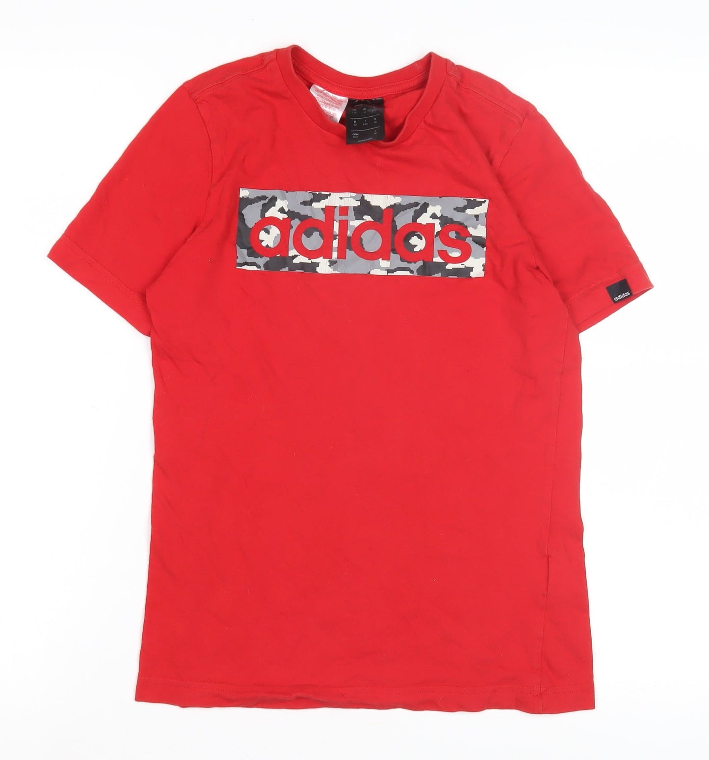 Adidas Boys Red Graphic Print T-Shirt 11-12 Years