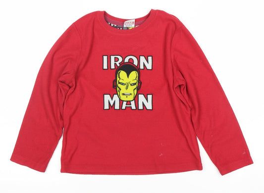 Marvel Boys Red Iron Man Graphic Pullover Sweatshirt