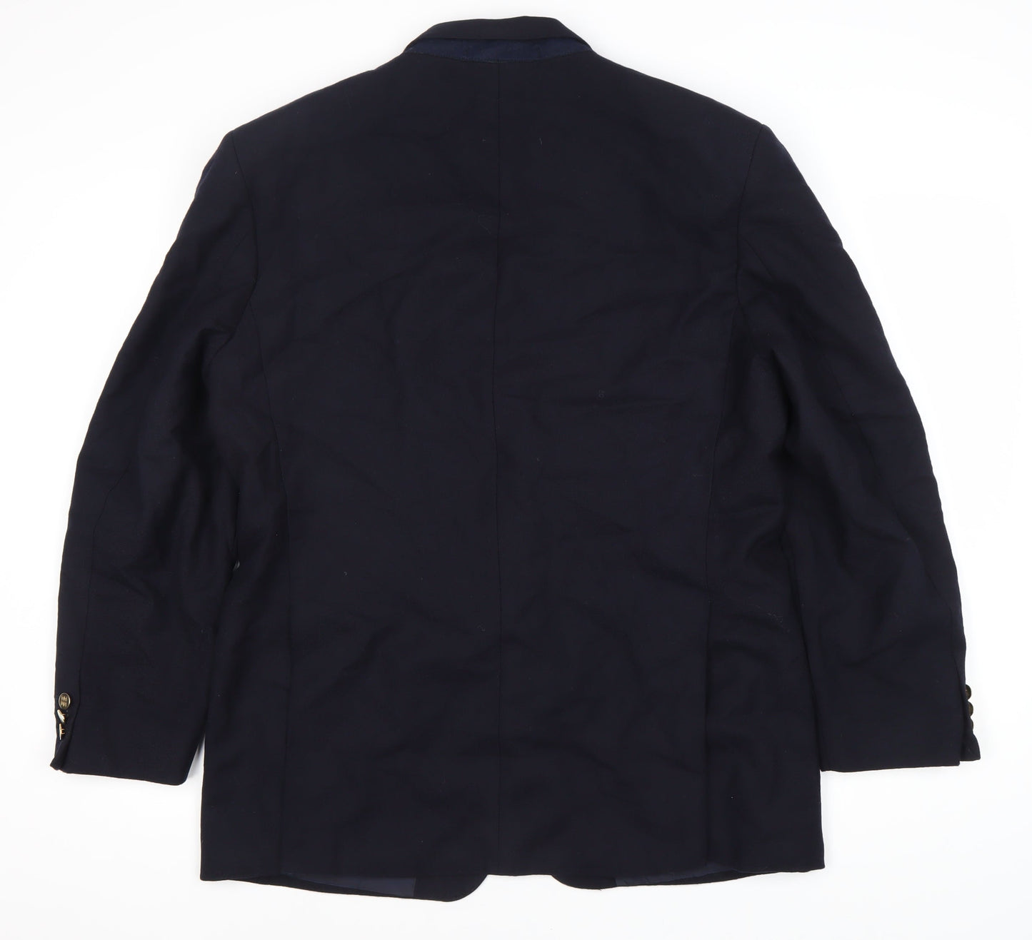 DAKS Men's Blue Wool Blazer Jacket, Size S 42, Single-Breasted