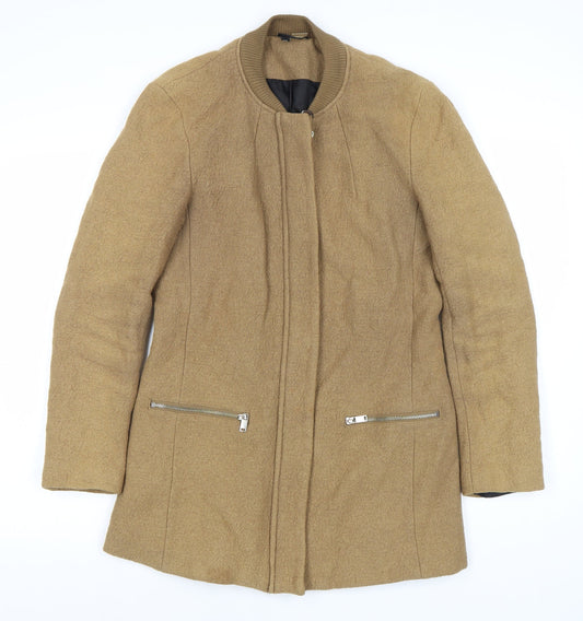 H&M Women's Brown Basic Jacket, Size 12, Mid-Length