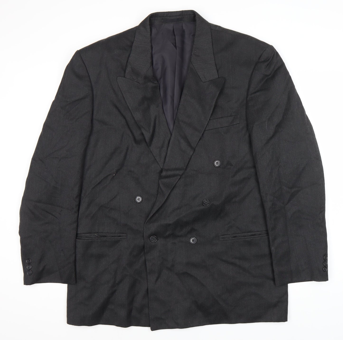Burtons Men's Black Blazer 44 Long Double-Breasted
