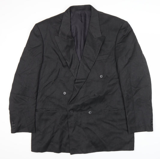 Burtons Men's Black Blazer 44 Long Double-Breasted