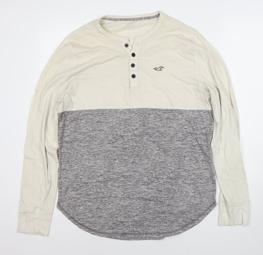 Hollister Men's Colourblock Henley T-Shirt, Size S