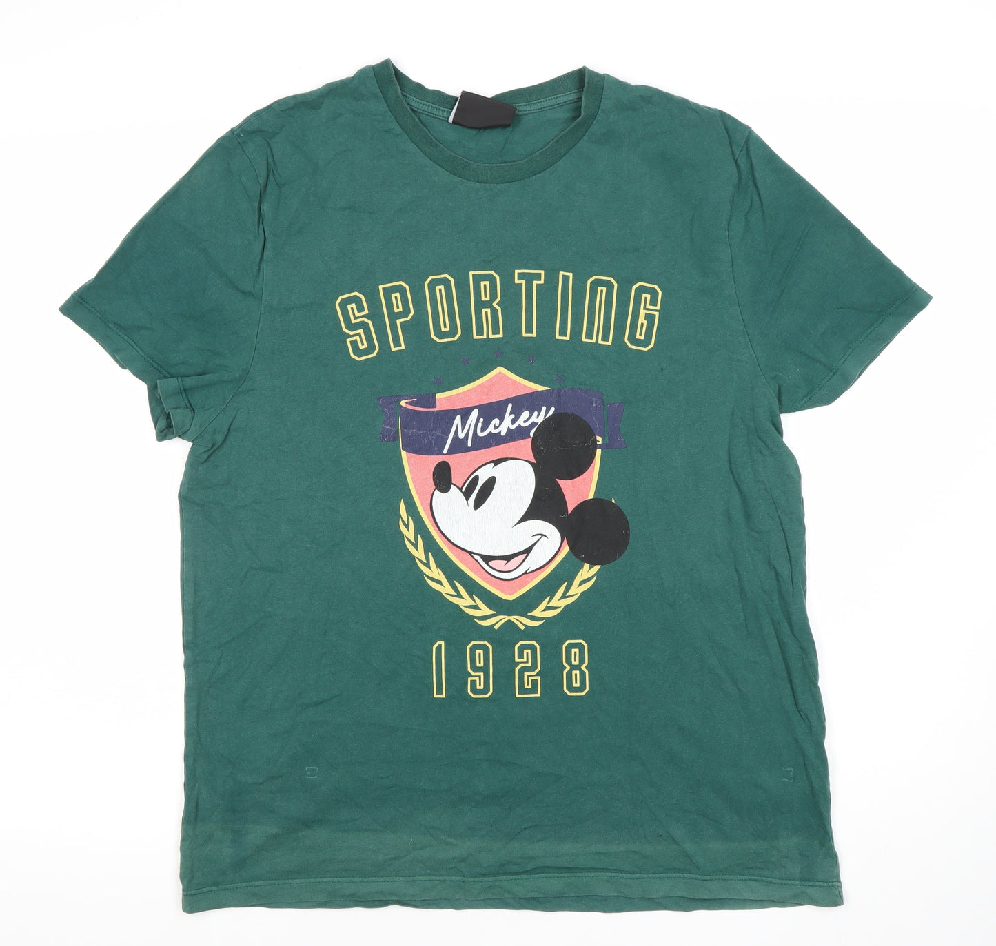 Disney Men's Green Mickey Mouse Graphic T-Shirt S