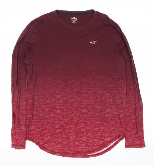 Hollister Men's Red Long Sleeve Crew T-Shirt L