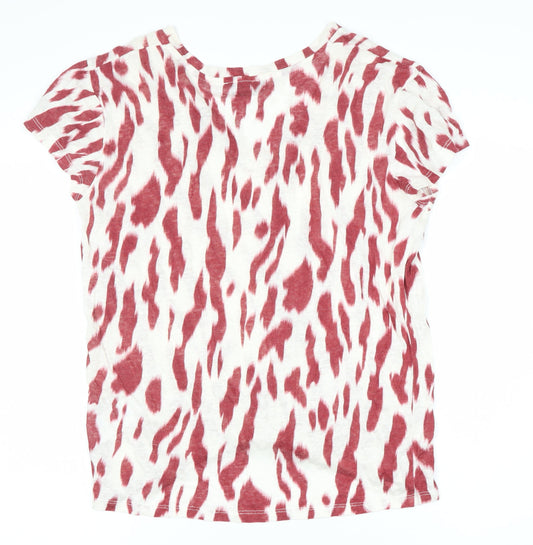 Mint Velvet Women's Red & White Animal Print T-Shirt XS