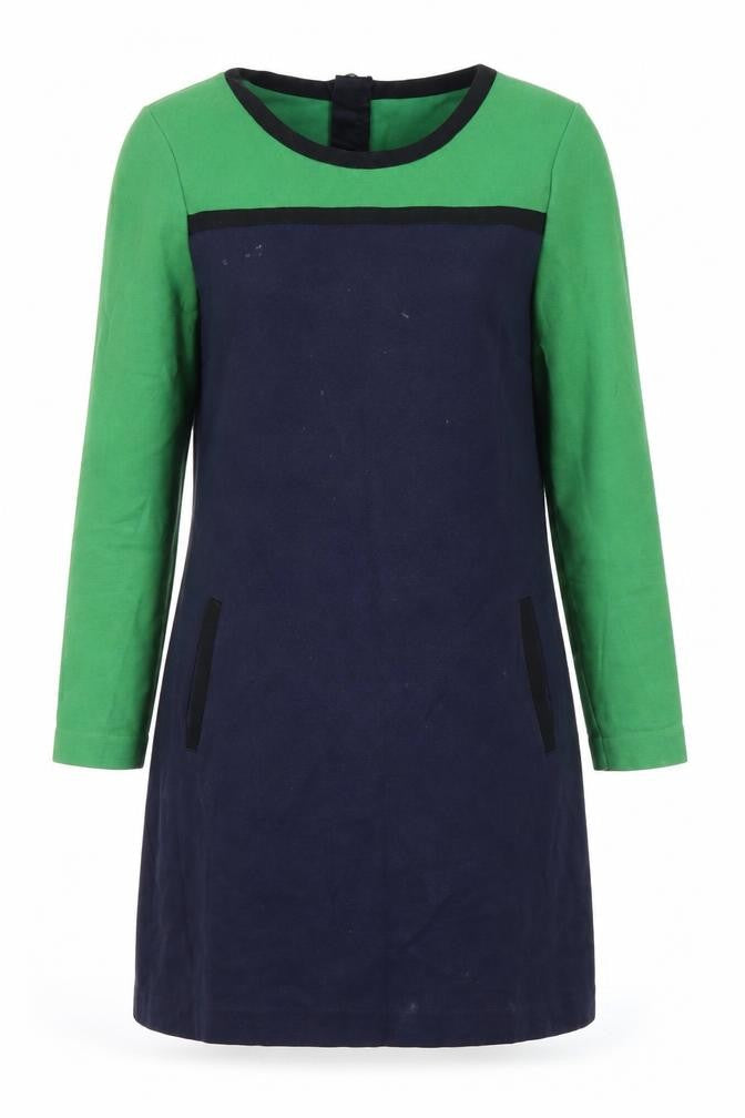 Boden Women's Size 12 Green Blue Colourblock Dress