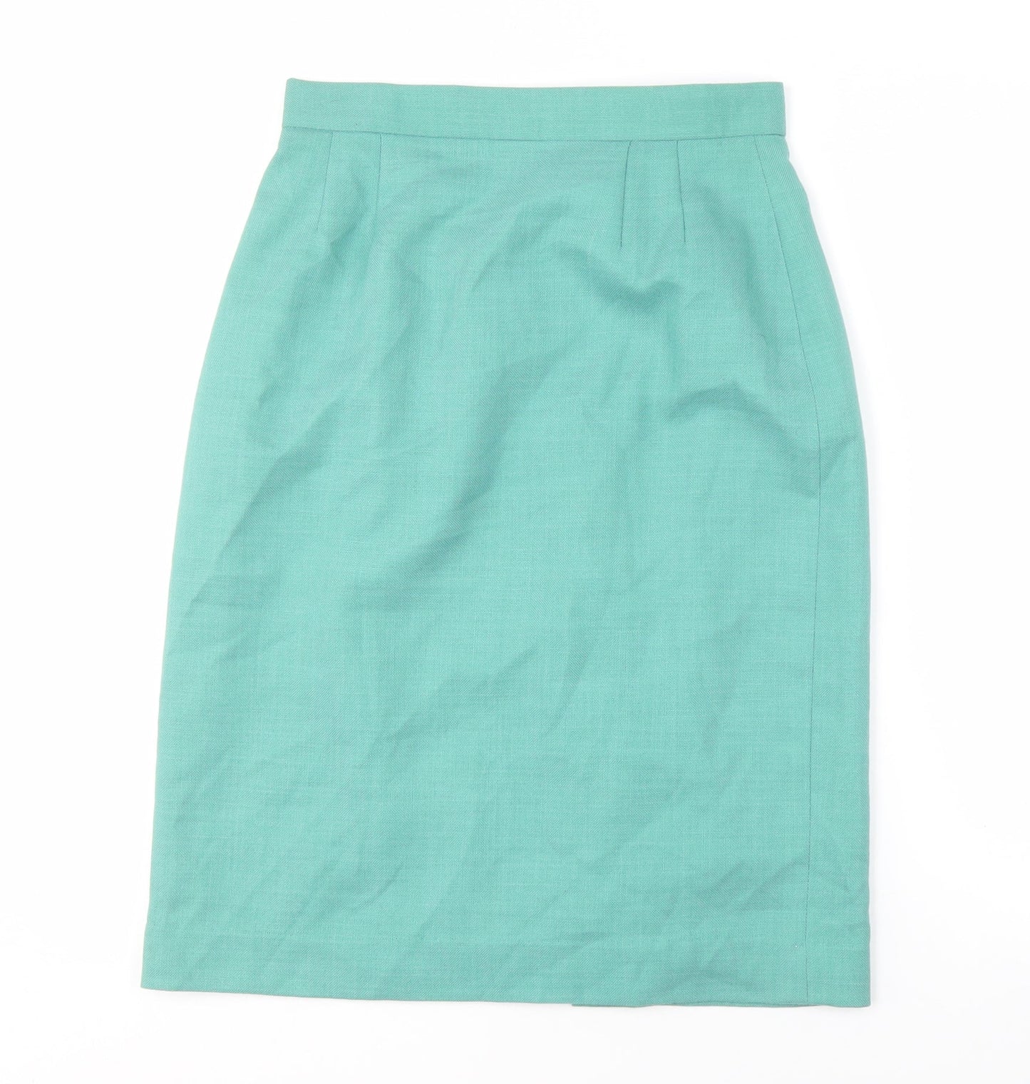 Viyella Women's Green Knee Length Pencil Skirt, Size 10