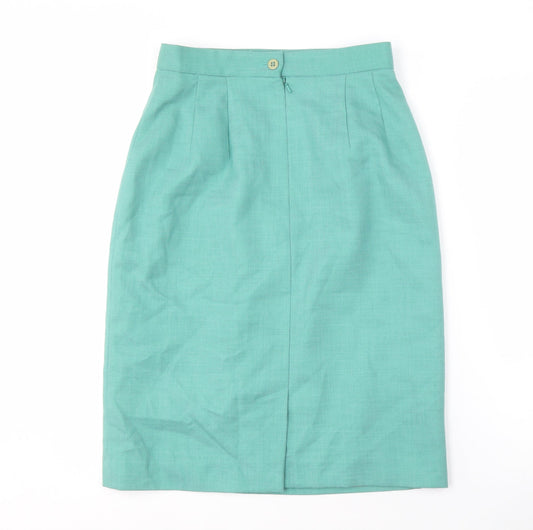 Viyella Women's Green Knee Length Pencil Skirt, Size 10