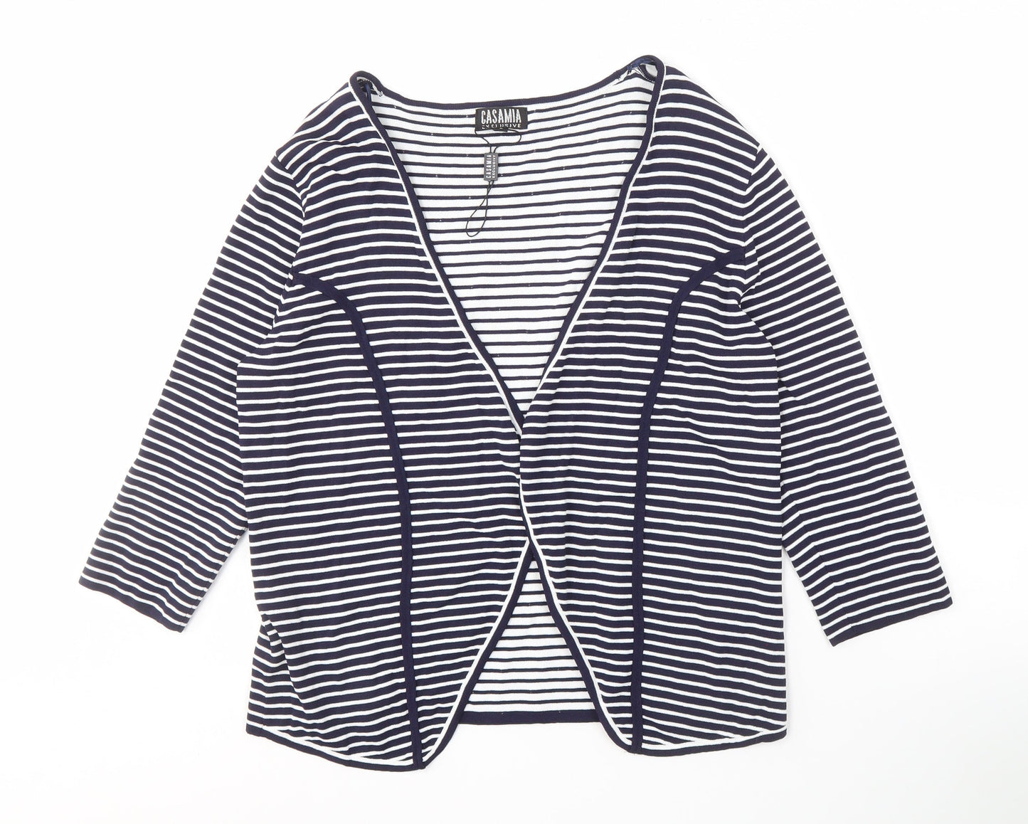 Casamia Women's Blue Striped Cardigan S