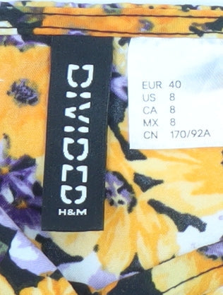 H&M Women's Floral Slip Dress, Size 12, Multicoloured