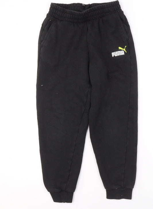 Puma Boys Black Jogger Trousers, Size 146 - Ideal for Comfort