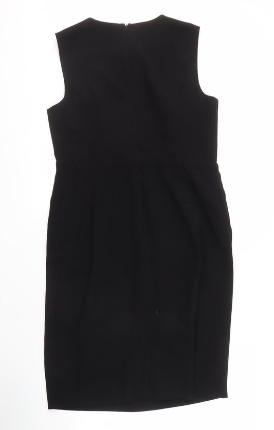 Hobbs Women's Black Sheath Dress - Size 12 - Elegant Workwear