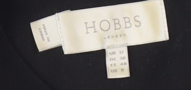 Hobbs Women's Black Sheath Dress - Size 12 - Elegant Workwear