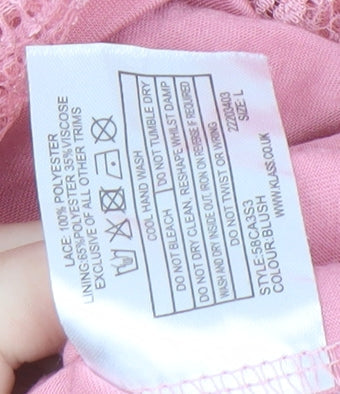 Klass Women's Pink Lace Off the Shoulder Camisole Blouse L