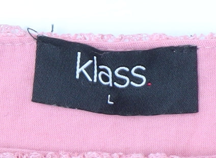 Klass Women's Pink Lace Off the Shoulder Camisole Blouse L