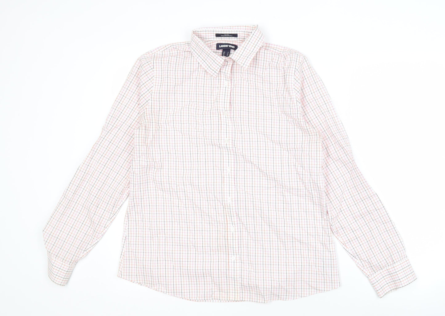Lands' End Men's Multicoloured Check Shirt Size 14