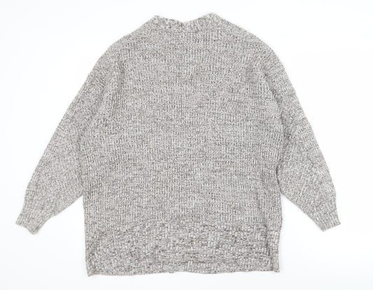 A New Day Women's Grey Cardigan L V-Neck Knit
