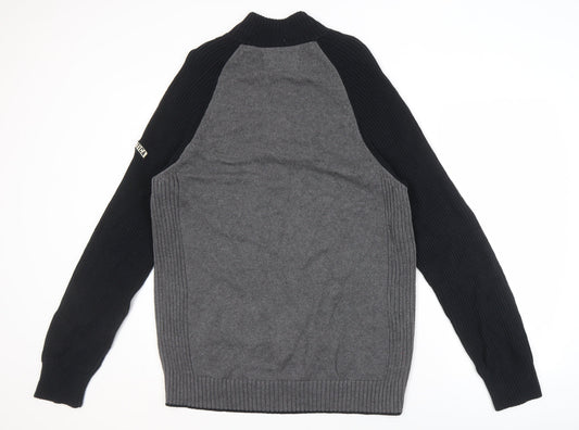 Nautica Jeans Co. Men's XL Grey Black Pullover Jumper