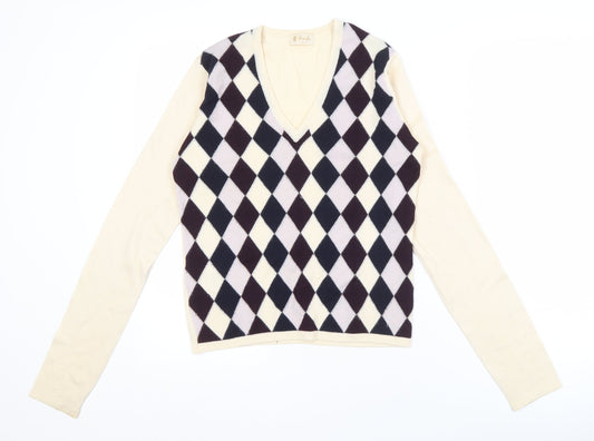 Pringle of Scotland Women’s Multicoloured V-Neck Jumper L