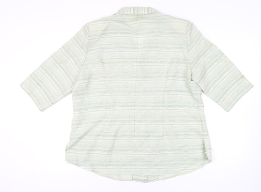 Jacques Vert Women's Green Button-Up Shirt Size 22