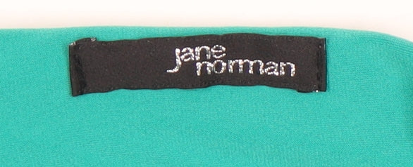Jane Norman Green Sleeveless Ruched Dress Size 12