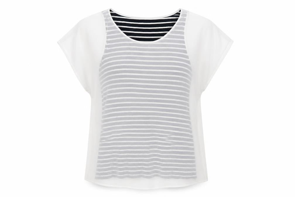 Womens UK Size 12 Mint Velvet White Cotton Blend Blend T-Shirt