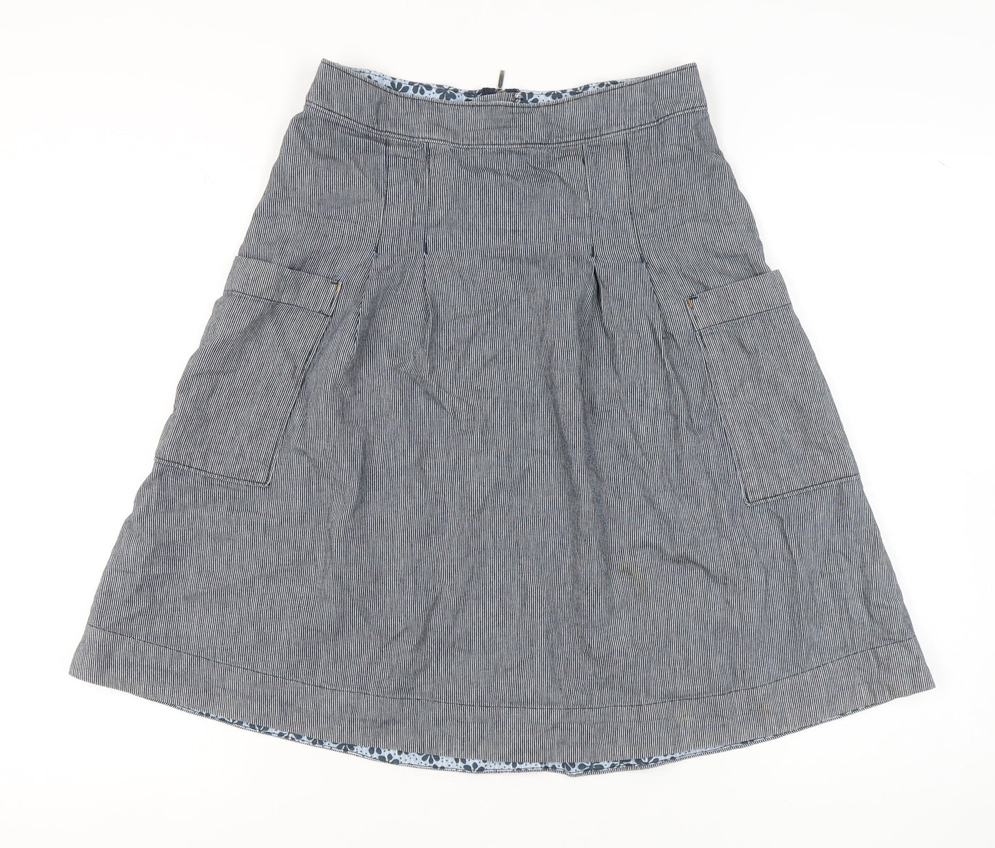 White Stuff Women's Blue Cargo Skirt Size 8 with Pockets