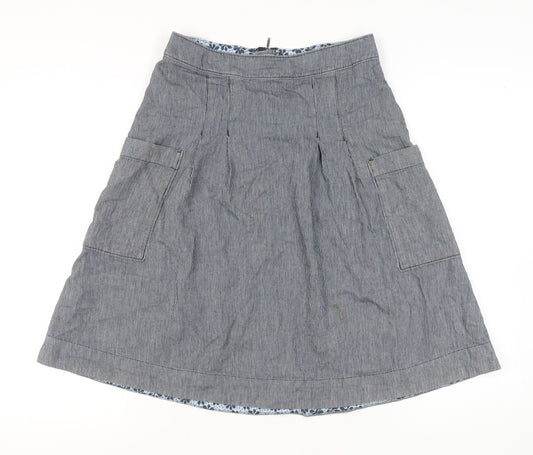 White Stuff Women's Blue Cargo Skirt Size 8 with Pockets