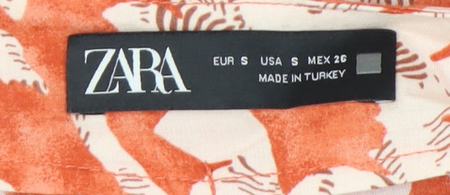 Zara Women’s Floral Skirt in Orange, Size S