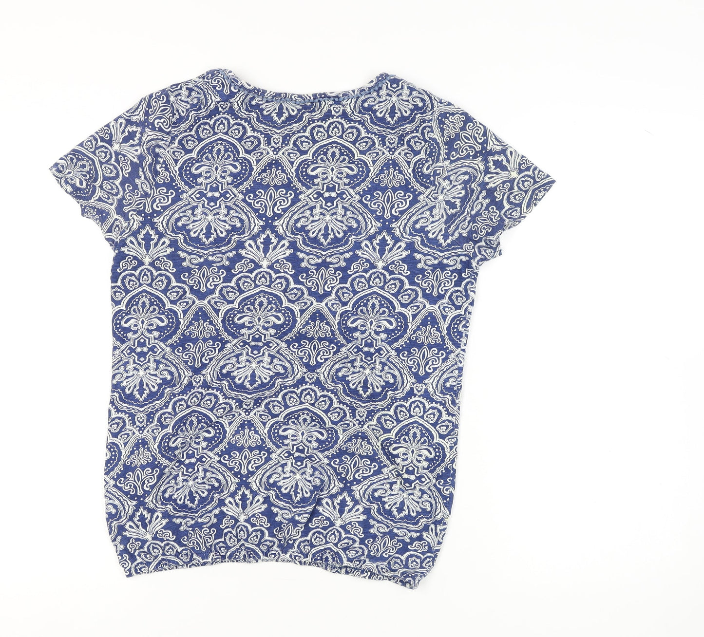 Debenhams Women's Blue Geometric T-Shirt, Size 12