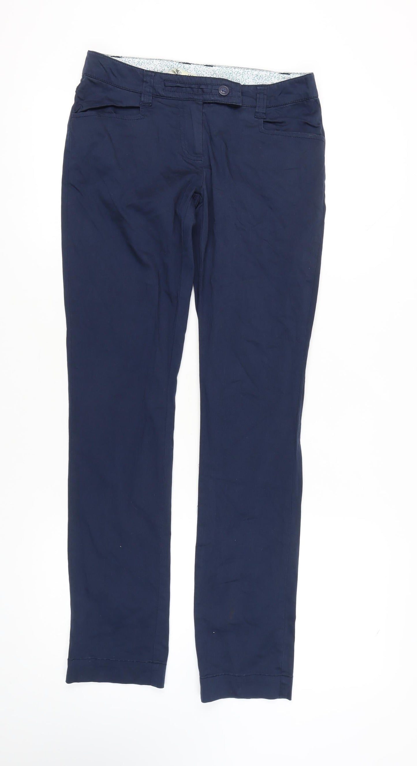 Crew Clothing Co. Women's Blue Chino Trousers Size 8