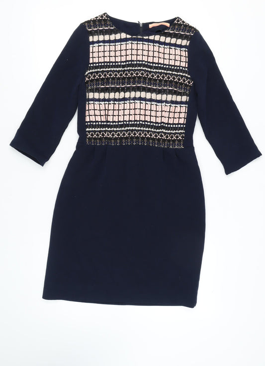 VILAGALLO Women's Blue Sheath Dress Size 10