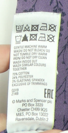 Marks and Spencer Womens Purple Floral Jeggings Size 8