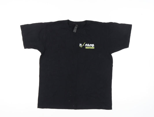 Gildan Boys Black XL Logo T-Shirt - Casual Crew Neck