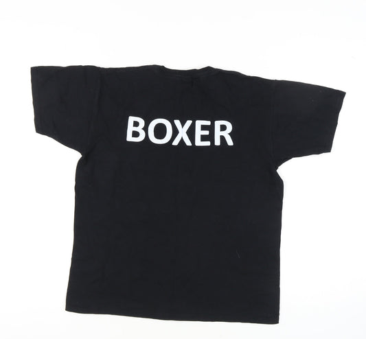 Gildan Boys Black XL Logo T-Shirt - Casual Crew Neck