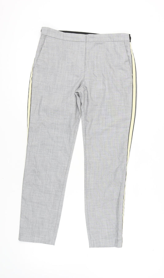 Zara Women's Grey Trousers, M, Straight Fit