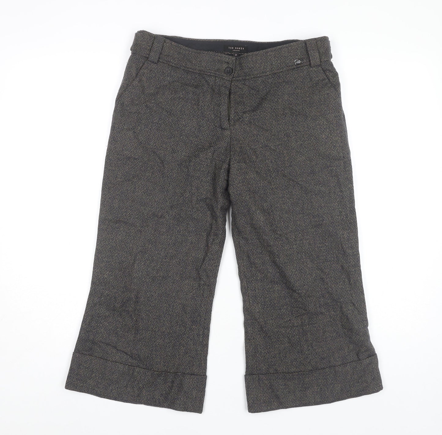 Ted Baker Women's Grey Herringbone Trousers Size 6