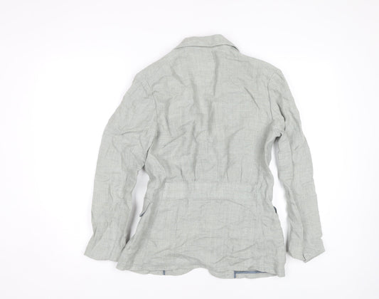 Ralph Lauren Women's Grey Linen Blazer, Size 4