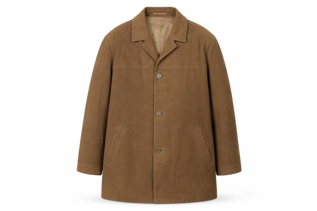 Butler & Webb XL Men's Brown Cotton Overcoat