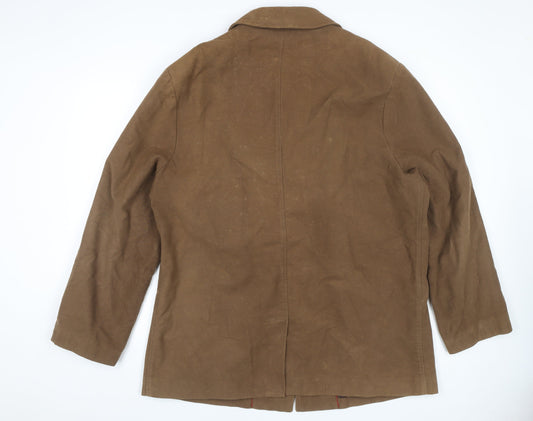 Butler and Webb XL Men's Brown Cotton Overcoat