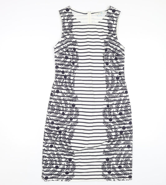 Boden Women's Multicoloured Striped Shift Dress Size 10