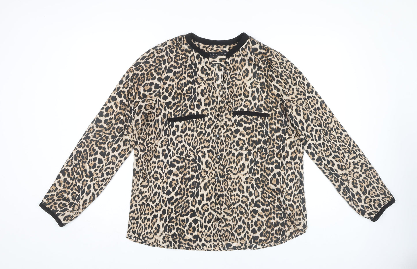 Zara Women's Multicoloured Animal Print Blouse Size 12