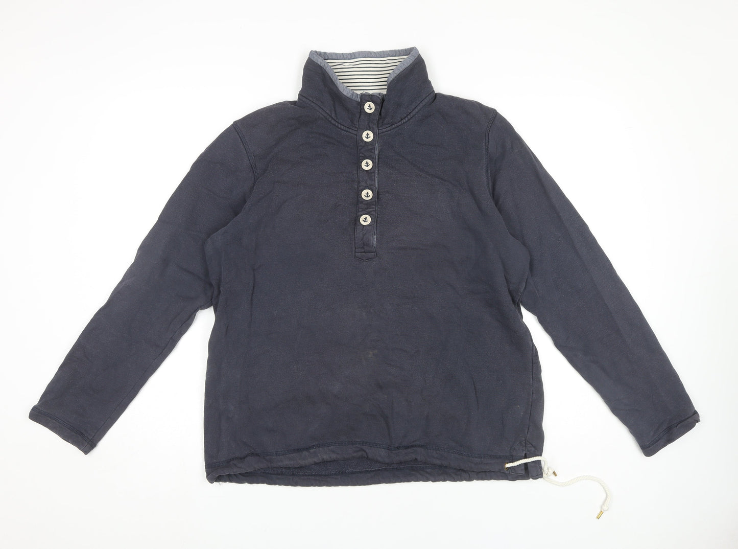 Seasalt Women's Blue Henley Sweatshirt Size 14