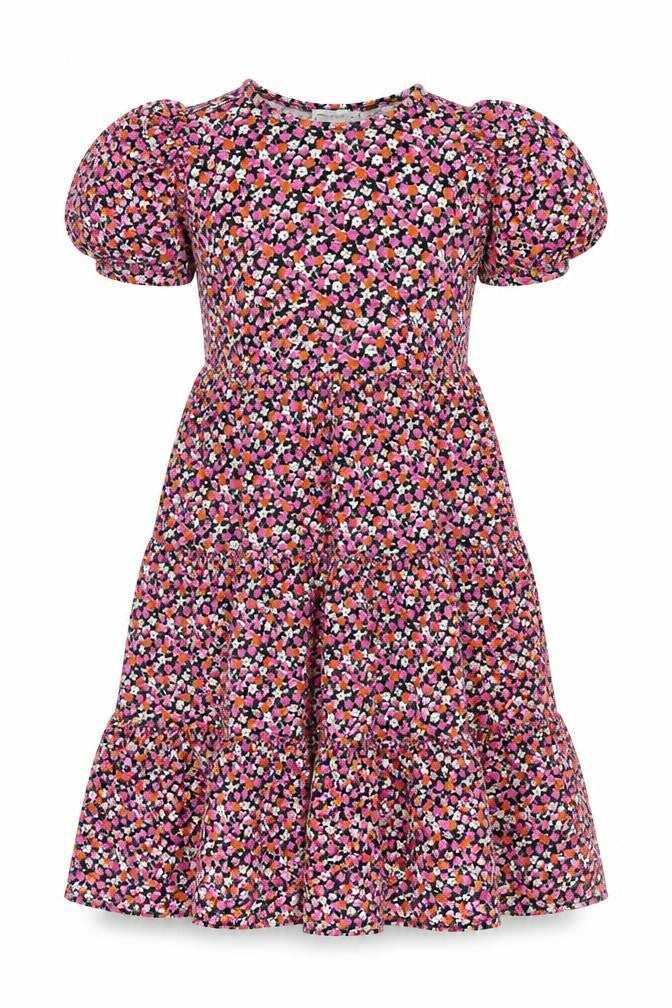 Front view of ASOS Women’s Floral Puff Sleeve Dress, size UK 6