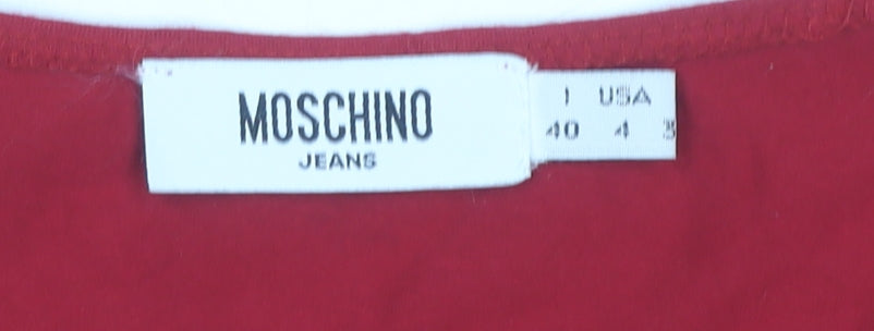 Moschino Jeans Red Wrap Dress Women Size 12