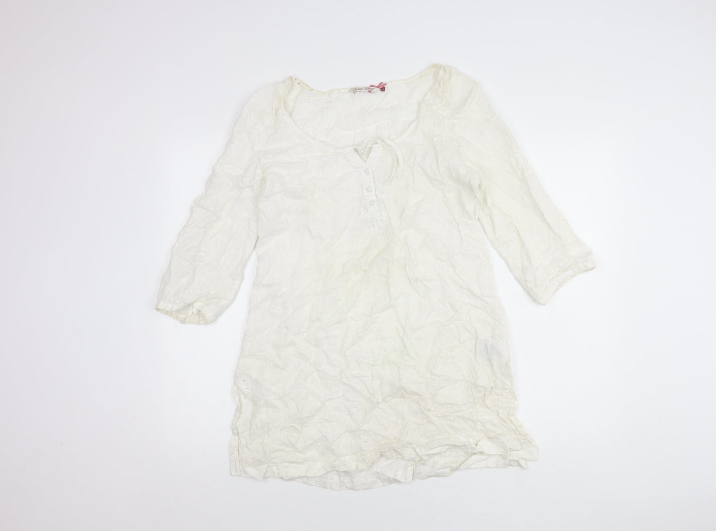 White Stuff Women's White Linen Dress, Size 12