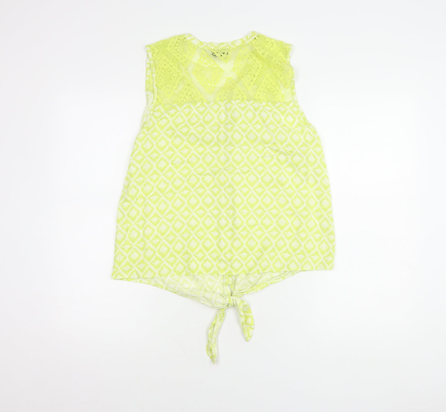 Debenhams Women's Green Geometric Lace Blouse, Size 14