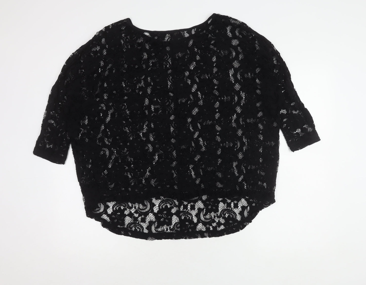 VILA Clothes Women's Black Lace Blouse L